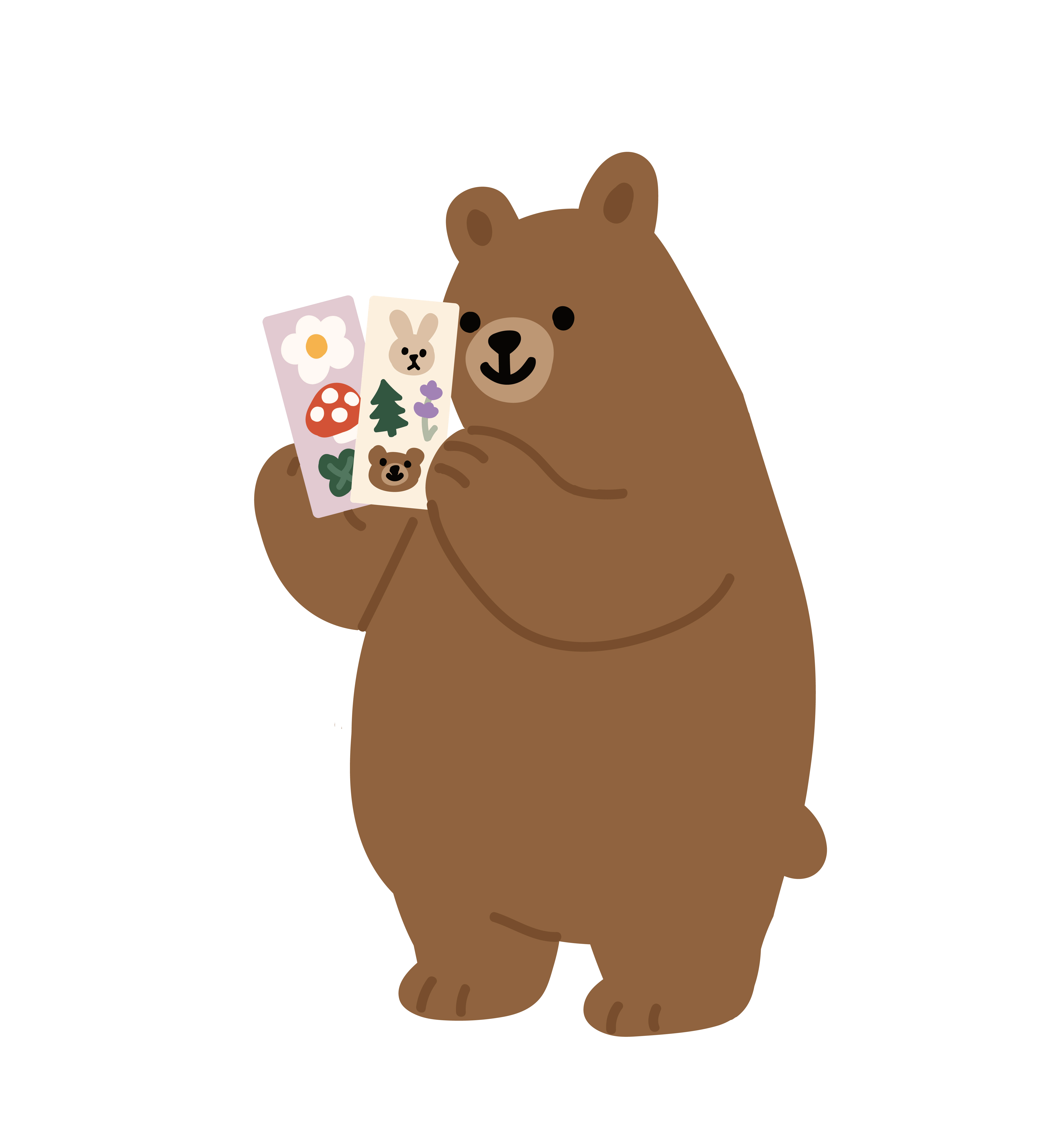 Bear holding sticker sheets