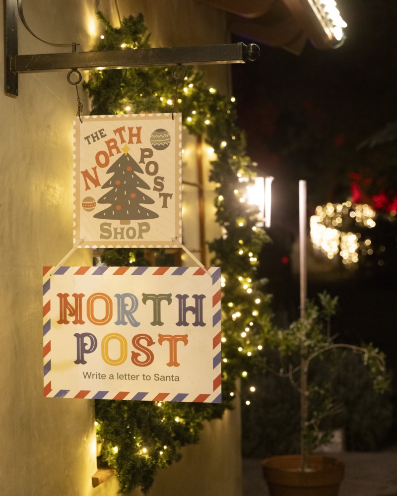 North Post sign inviting guests to write a letter to Santa